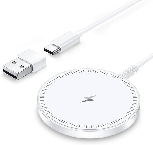 Magnetic Wireless Qi2 Charger for iPhone: Charging Pad for iPhone 17/16/15/14/13/12 Series & AirPods Pro 4-2, Strong Magnet, Dual Ports, Case-Friendly, Lightweight for Travel Home Office Desk