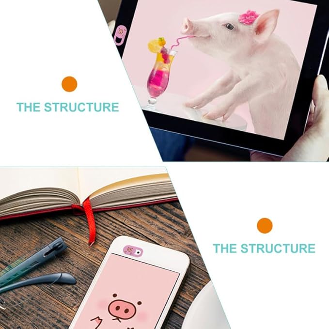 ARTIBETTER Privacy Protection Cover 3-Pack Cute Pink Pig Camera Privacy Covers for Laptops Pro Air Pc Webcam Slide to Open and Close Laptop Accessories