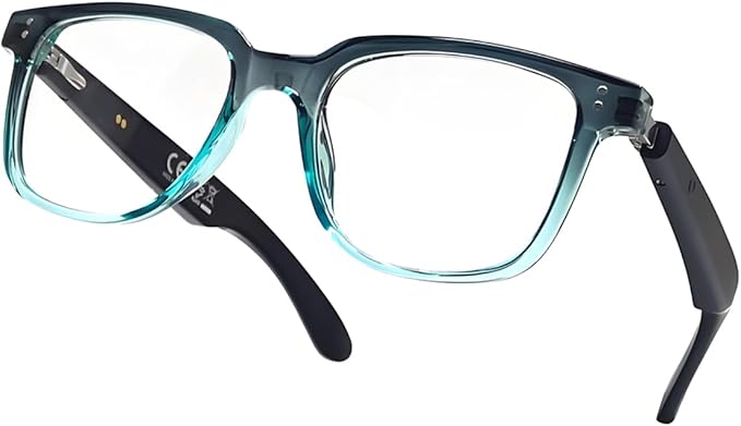 Smart Bluetooth Glasses, Sunglasses with UV and Blue Light Protection, AI Real-time Translation with 140 Languages, Touch Control, Music & Call for Athletic/Outdoor, Unisex (Green)