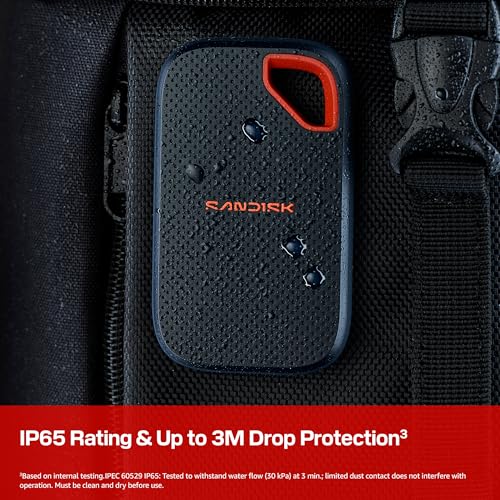 Sandisk 1TB Extreme Portable SSD, Up to 2000MB/s Transfer Speeds-New Model
