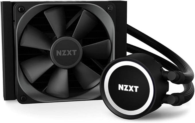 NZXT Kraken 120 - RL-KR120-B1 - AIO RGB CPU Liquid Cooler - Quiet and Effective - Quiet Operation - Ring RGB LED - AER P 120mm Radiator Fan (Included), Black