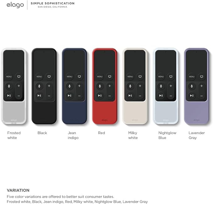 elago R1 Intelli Case [Jean Indigo]-[Magnet Technology][Anti-Slip][Lanyard Included][Heavy Shock Absorption] Compatible with Apple TV Siri Remote 1st Generation