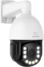 SANNCE 4K 8MP PTZ PoE Security Camera - 20X Optical Zoom Dome Camera, Color Night Vision, Two-Way Audio, Human Detection, IP66 Weatherproof IP Cameras for Home Security, No TF Card Included