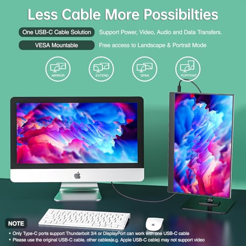 cocopar Portable Monitor 15.6 Inch 1080P FHD 60Hz 85 | Computer Access - Image 4