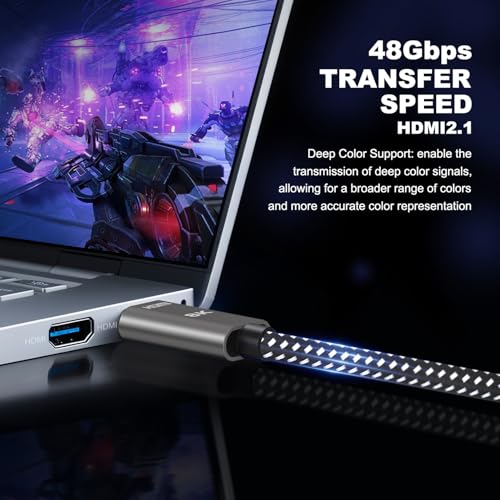8K HDMI 2.1 Cable Fiber Optic 50FT Long,High Speed 48Gbps,8K@60Hz,eARC