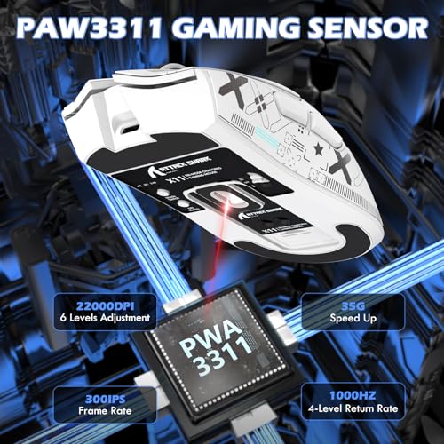 ATTACK SHARK X65 PRO HE Magnetic Keyboard & X11 Gaming Mouse Combo, White