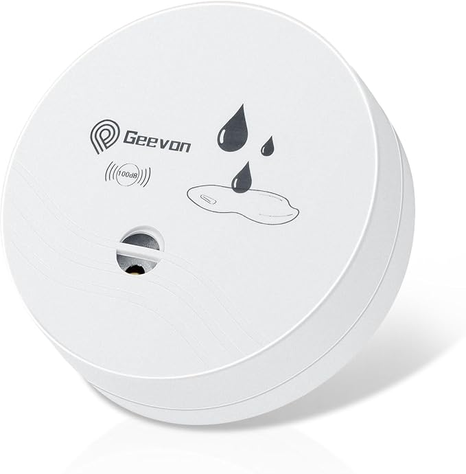 Geevon 1 Pack Water Leak Detector,100dB Sensor Alarm for Home