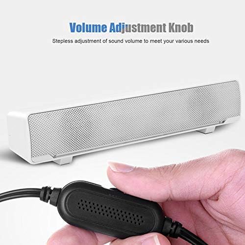 Speaker, Mini Speaker, USB Speaker PC Stereo Lightweight Wired LED Soundbar Speaker, Soundbar Soundbox, 3.5mm Audio Jack Compatible with PC Computer Tablet TV for Office Home Home Theater
