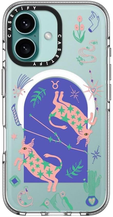 CASETiFY Clear iPhone 16 Case [Not Yellowing / 6.6 ft. 3X Military Grade Drop Protection/Compatible with Magsafe] - Taurus - Clear