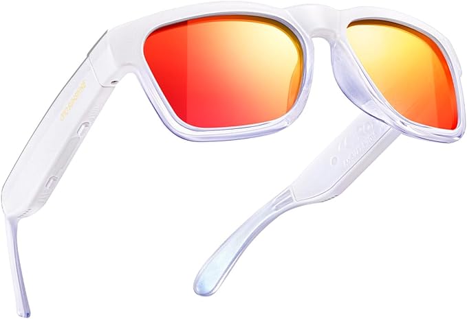 OhO sunshine Bluetooth Glasses: Voice Control and Open Ear Style Smart Glasses to Listen Music & Calls, UV400 Protection Lens