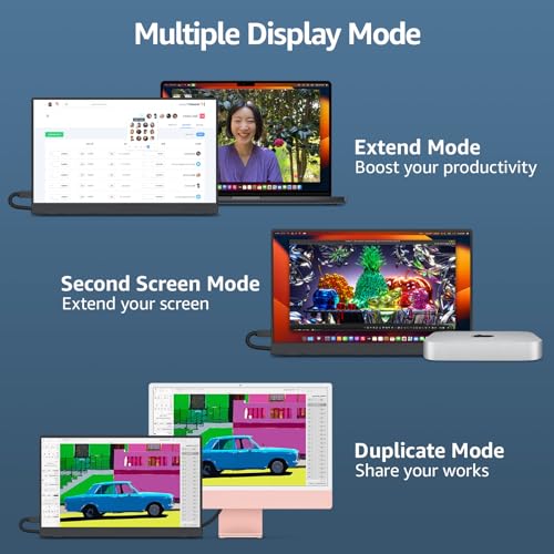 cocopar Portable Monitor 15.6 Inch 1080P FHD 60Hz 85% sRGB Travel Monitor with Speaker HDMI USB-C Second Screen for Laptop MacBook Surface PC Xbox PS4/5, VESA Mountable, with Cover - Image 7