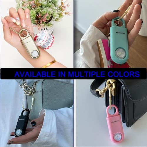 130db Personal Safety Alarm with Ultra Bright Strobe Light. Aqua