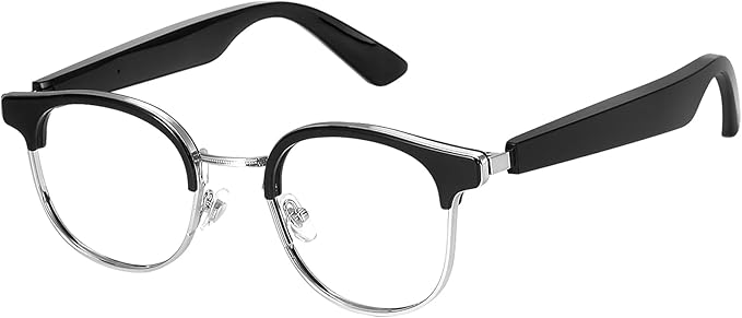 X00MEER Smart Glasses, 5.3 Bluetooth Glasses with Dual Stereo Speakers, Voice Assistant Compatible,Music &HD Calling, for Men & Women (KX04B)