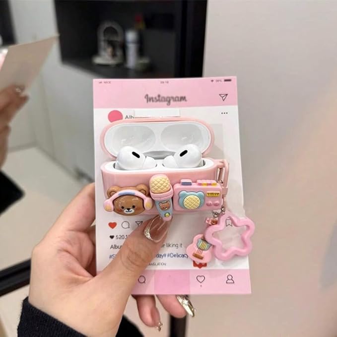 for AirPods Pro 3 Case,Compatible with AirPods Pro 3rd Generation Case (2025), Cute Kawaii Cartoon Design Premium Shock-Absorbing Protective Case Cover for AirPods Pro 3 (Cute Bear)