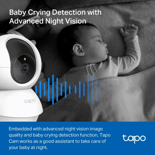 Tapo 2K Pan/Tilt Security Camera for Baby Monitor, D | Smart Home - Image 7