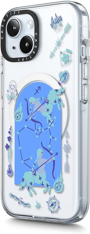CASETiFY Clear iPhone 15 Case [Not Yellowing / 6.6 ft. 3X Military Grade Drop Protection/Compatible with Magsafe] - Sagittarius - Clear