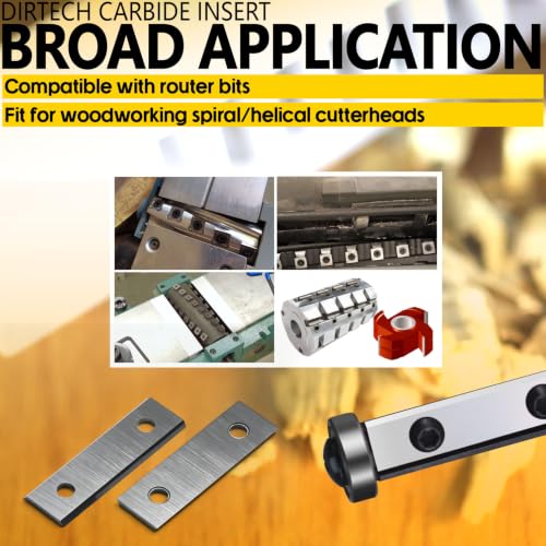 40mm Square Carbide Inserts Blades Cutters Replaceable Knives 40×12×1.5mm-35° for Flush Trim Router Bit or Woodworking Spiral/Helical Planer Cutter Head 10pcs