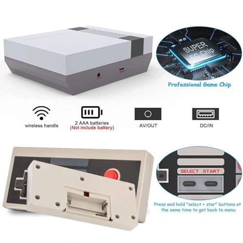 Classic Mini Retro Game Console Built in 620 Video Games,Av and HDMI Output Plug and Play Game System with Dual Wireless Controllers. (Off-White)
