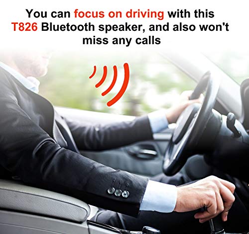 NETVIP Bluetooth Handsfree Speakerphone for Cell Phone, Wireless Car Kit Music Player Adapter with Back-Clip Portable Bluetooth Speaker for Home/Sport/Outdoor, Work with Siri/Google Assistant/TF Card