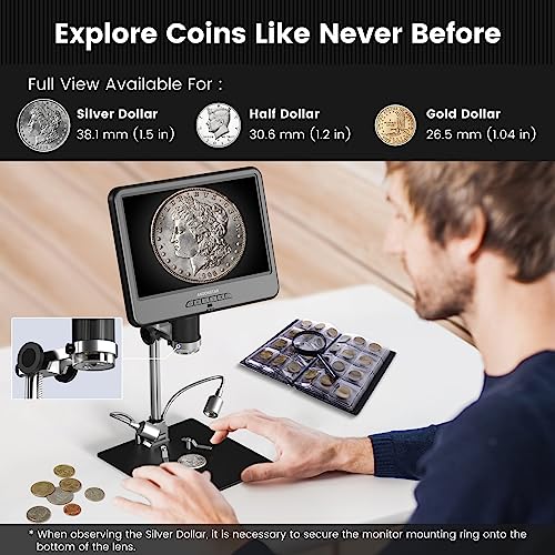 Andonstar AD210 10.1 Inch LCD Digital Microscope for Soldering, Coin