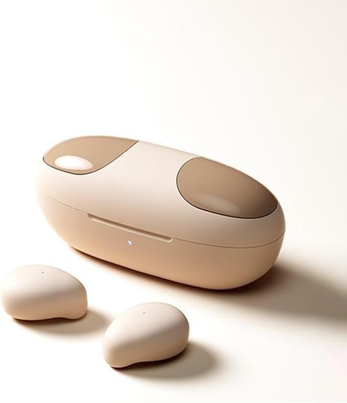 Sleep Earbuds, Wireless Bluetooth 5.3 Invisible Earbuds, Sleeping Headphones for Side Sleepers 35dB Comfortable Noise Cancelling, 28H Playtime Ear Buds, Touch Control Brown