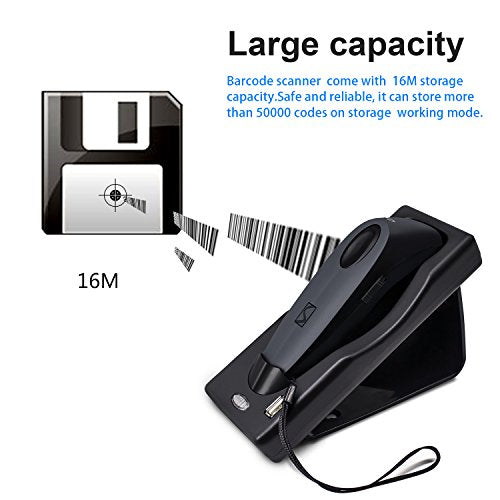 2D Bluetooth Barcode Scanner with Charging Base Dual 2.4G Wireless + Bluetooth 1D 2D Barcode Scanner QR PDF417 Data Matrix UPC Rechargeable Bar Code Scanner for Laptops/PC/Android/Apple iOS