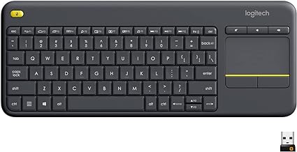 Logitech K400 Plus Wireless Touch TV Keyboard for PC-Connected TV - Black