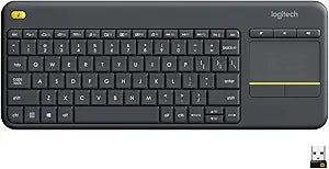 Logitech K400 Plus Wireless Touch TV Keyboard for PC-Connected TV - Black