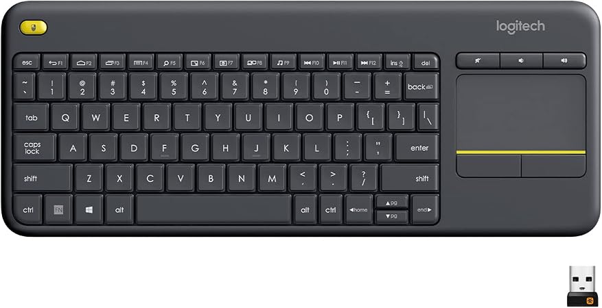 Logitech K400 Plus Wireless Touch TV Keyboard for PC-Connected TV - Black