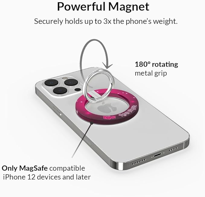 VELVET CAVIAR Compatible with MagSafe Phone Grip - Magnetic Ring Holder with Adjustable Stand - Removable MagSafe Accessories for iPhone 16, 15, 14, 13, 12 (Bratz Airbrush Angelz)