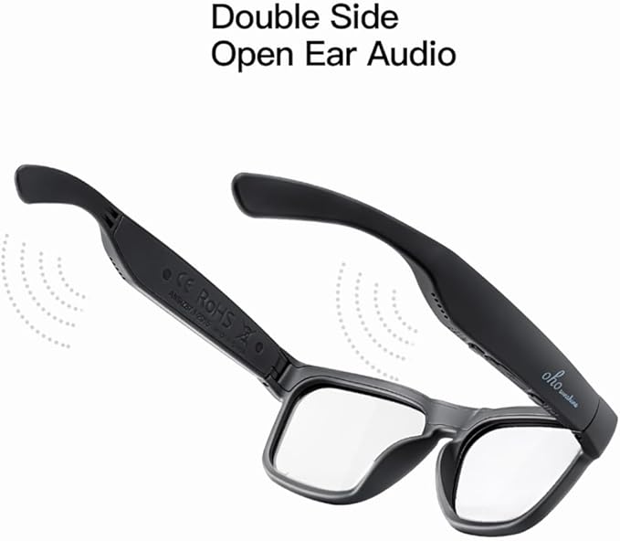 OhO sunshine Bluetooth Glasses: Voice Control and Open Ear Style Smart Glasses to Listen Music & Calls, UV400 Protection Lens