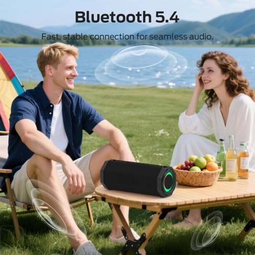Oraolo S320 Bluetooth Speaker, Portable Bluetooth Speaker, 40W True Wireless Speaker,360° Stereo Sound Effect,IPX7 Waterproof Speaker, 32 Hour Playing Time,Suitable for Outdoor Spe - Image 5