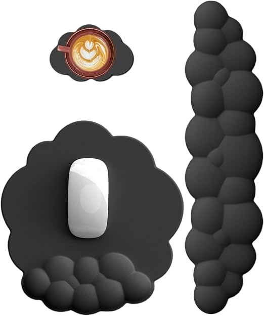 Cloud Wrist Rest Mouse Pad & Keyboard Wrist Support Set for Home & Office