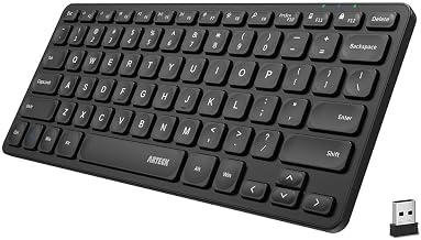 Arteck 2.4G Wireless Keyboard Ultra Slim and Compact Wireless Keyboard with Media Hotkeys for Computer/Desktop/PC/Laptop/Surface/Smart TV and Windows 10/8/ 7 Built-in Rechargeable Battery - Image 1