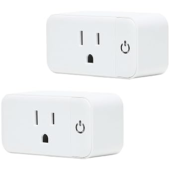 Smart Plug - 2 Pack 2.4G Wi-Fi Outlet Works with Echo, Alexa & Google Home | Smart Plug with Timer, Remote, Voice & Group Controller | No Hub Required