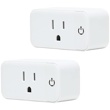 Smart Plug - 2 Pack 2.4G Wi-Fi Outlet Works with Echo, Alexa & Google Home | Smart Plug with Timer, Remote, Voice & Group Controller | No Hub Required