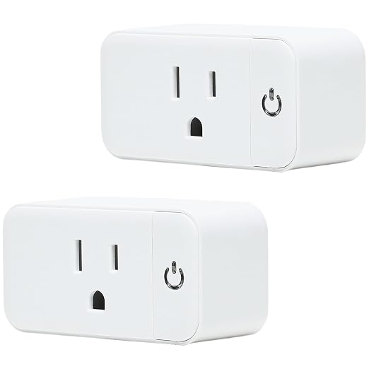 Smart Plug - 2 Pack 2.4G Wi-Fi Outlet Works with Echo, Alexa & Google Home | Smart Plug with Timer, Remote, Voice & Group Controller | No Hub Required