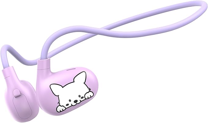 Kids Headphones, LK15 Open Ear Bluetooth Headphones with Air Conduction, Ultra-Light, 85dB Volume Limiting Wireless Headphone for Children Teens Boys Girls (Purple)