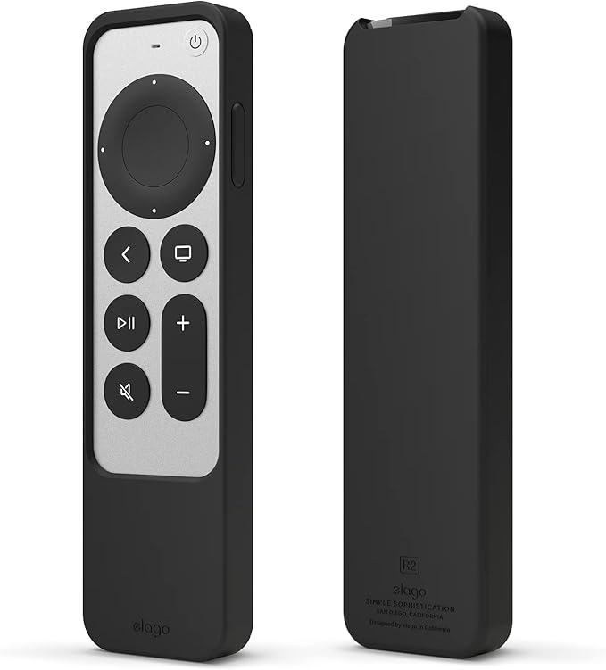 elago R2 Slim Case Compatible with 2022 Apple TV 4K HD Siri Remote 3rd Generation, Compatible with 2021 Apple TV Siri Remote 2nd - Slim, Light, Scratch-Free, Full Access to All Functions [Black]