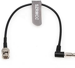 SZRMCC High Density HD Right Angle Micro BNC Q4 to Standard BNC 75 Ohm UHD 4K Video Coaxial Cable for Blackmagic Video Assist 5″ 12G-SDI HDR Monitor (1m)