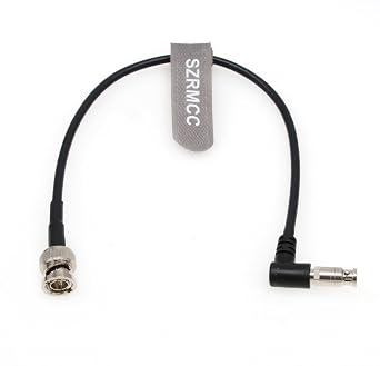 SZRMCC High Density HD Right Angle Micro BNC Q4 to Standard BNC 75 Ohm UHD 4K Video Coaxial Cable for Blackmagic Video Assist 5″ 12G-SDI HDR Monitor (1m)