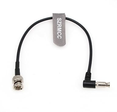 SZRMCC High Density HD Right Angle Micro BNC Q4 to Standard BNC 75 Ohm UHD 4K Video Coaxial Cable for Blackmagic Video Assist 5″ 12G-SDI HDR Monitor (1m)
