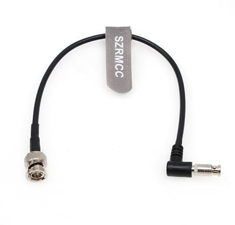 SZRMCC High Density HD Right Angle Micro BNC Q4 to Standard BNC 75 Ohm UHD 4K Video Coaxial Cable for Blackmagic Video Assist 5″ 12G-SDI HDR Monitor (1m)