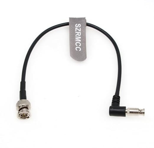 SZRMCC High Density HD Right Angle Micro BNC Q4 to Standard BNC 75 Ohm UHD 4K Video Coaxial Cable for Blackmagic Video Assist 5″ 12G-SDI HDR Monitor (1m)