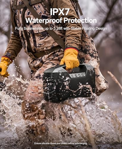 Outdoor Bluetooth Speaker, IPX7 Waterproof, 90W Peak, 32H, Black - Image 4