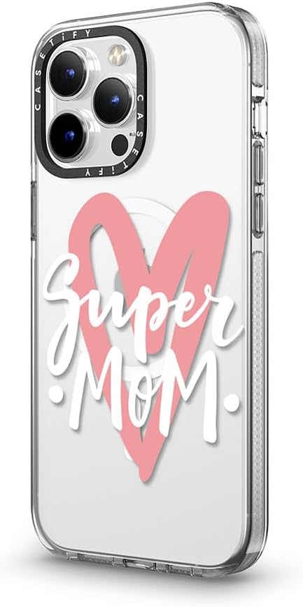 CASETiFY Clear iPhone 13 Pro Max Case [Not Yellowing / 6.6 ft. 3X Military Grade Drop Protection/Compatible with Magsafe] - Super mom. Mother's Day - Clear