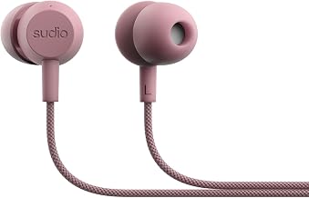 Sudio V3 Essential Wired Earbuds | in Ear Headphones with Cable and USB-C Connector | Tangle-Resistant Braided Cable | Built-in Microphone | IPX4 Water Resistant | No Charging Needed | (Pink) - Image 1