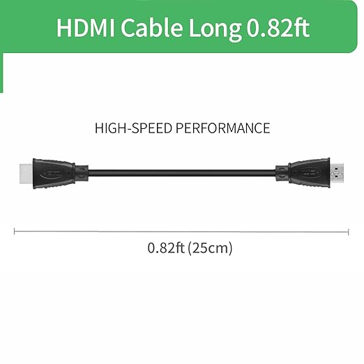 Security-01 4K HDMI Cable Short 0.25m/9.85in, High Speed HDMI Jumper Cord, HDMI 2.0 A Male to A Male, OD 5.0mm, Supports 4K UHD, 3D, Ethernet, ARC – for TV, Monitor, PS4, Fire TV, Xbox [4-Pack]