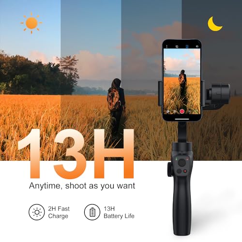 Gimbal Stabilizer for iPhone, Phone Gimbal w/Focus Wheel Face Tracking for 16 15 Pro Max Android 3-Axis Phone Stabilizer for Video Recording Vlog - Image 7