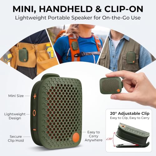 Portable Bluetooth Speaker with Tws Stereo | Small Clip on Bluetooth Speaker IPX7 Waterproof Mini Magnetic Wireless Speaker, Portable Outdoor Bluetooth Speakers, Big Audio and Punc - Image 5
